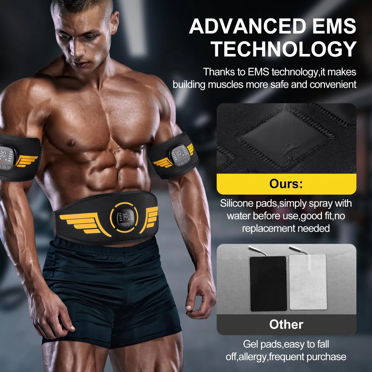 Electroestimulador Abdominal,Electroestimulador Muscular con 10 Modos Y 30 Intensidades, EMS Abdominales Electroestimulacion para Abdominales Brazos Piernas, Indicador De Consumo De CaloríAs