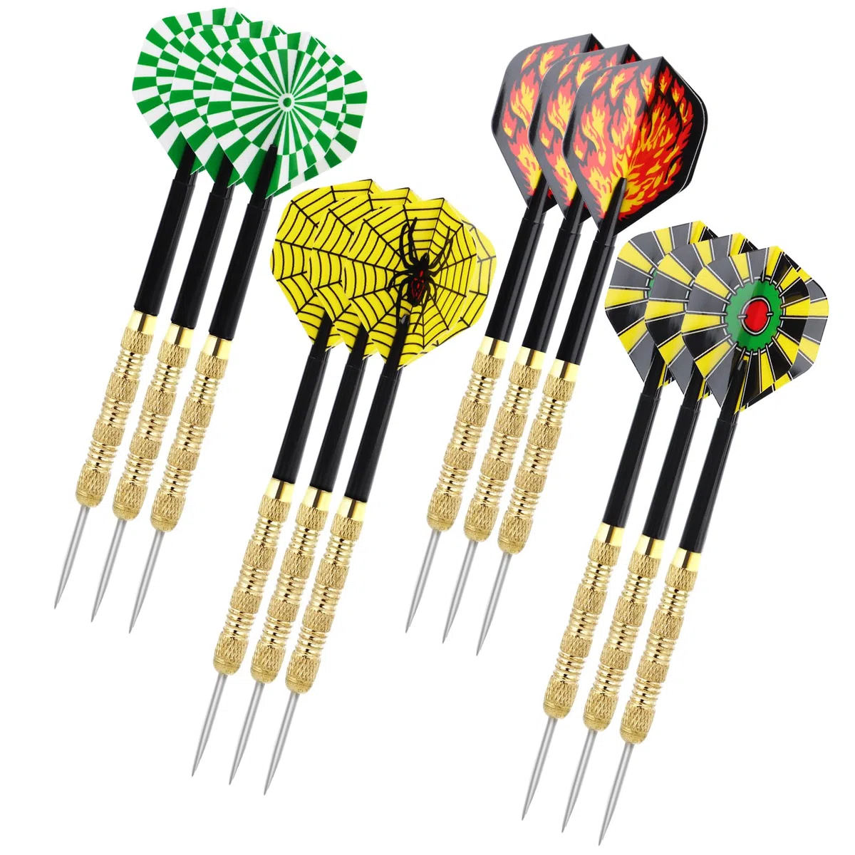 12 Piezas Dardos Profesionales Dardos Punta Acero Darts Juego De Dardos de Acero Plumas Dardos Dardos Acero Dardos Punta de Acero 14 Gramos para Juego de Dardos Diana Dardos