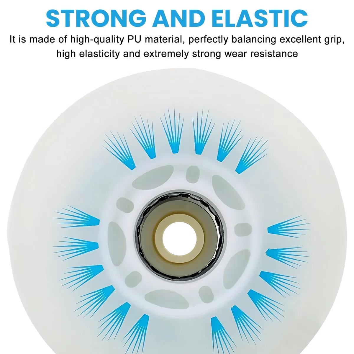 PORFOYO Ruedas para patines en línea, 76 mm, 8 unidades, ruedas con rodamientos, ruedas universales de poliuretano para todo tipo de patines (76 mm)