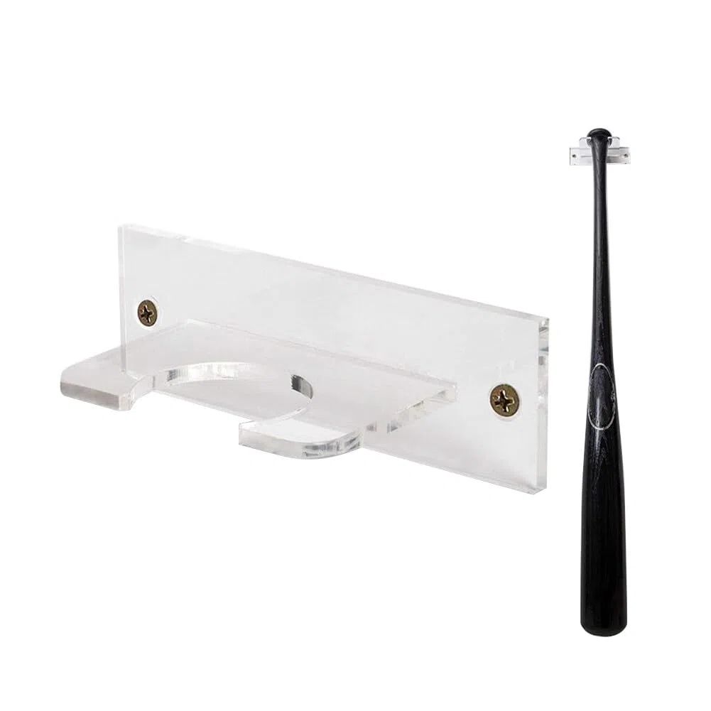 1 soporte para bate de béisbol, soporte de pared para bate de béisbol, soporte para bates de béisbol, estante de exhibición de bates de sóftbol