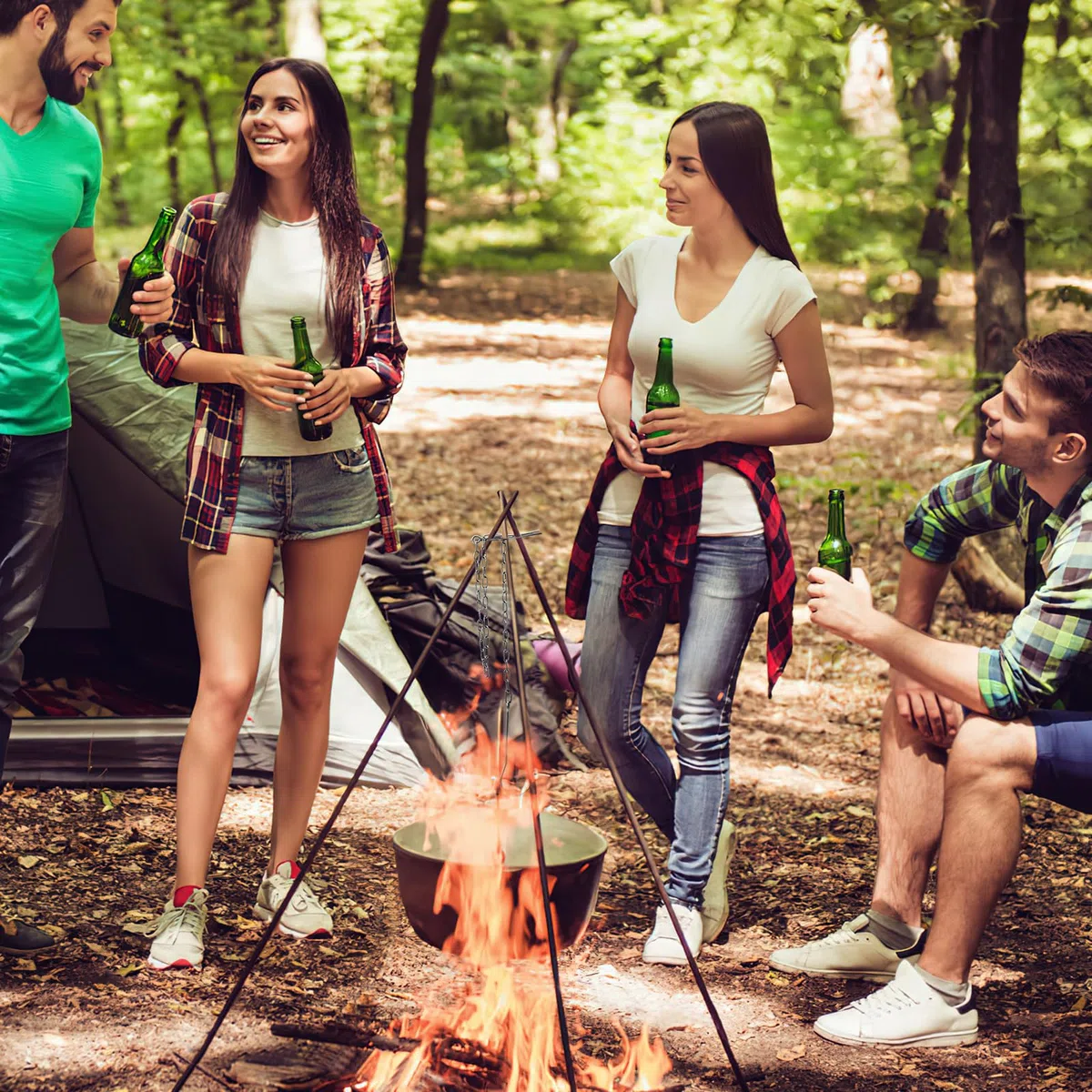 Trípode de Camping Tabla de Barbacoa con Cadena Ajustable Equipo de Parrilla de Trípode para Fogata para Colgar para Exterior
