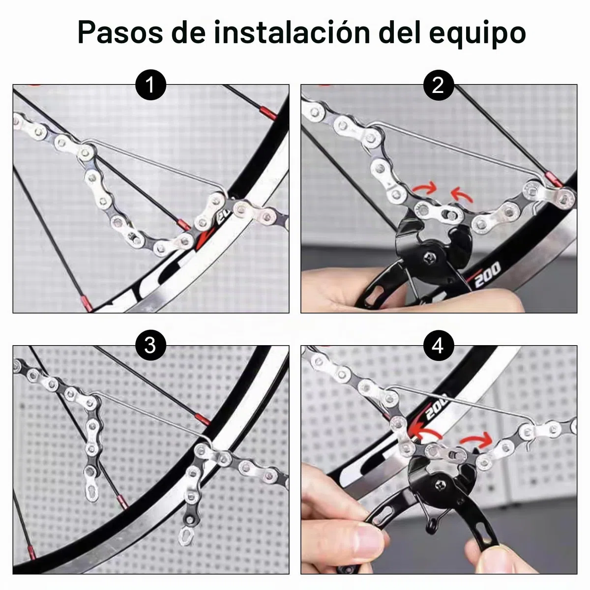 Cadena de bicicleta de 9 velocidades con pinza antirrobo y 3 pares de cadenas antirrobo para MTB (1/2 x 11/128", 116 eslabones)