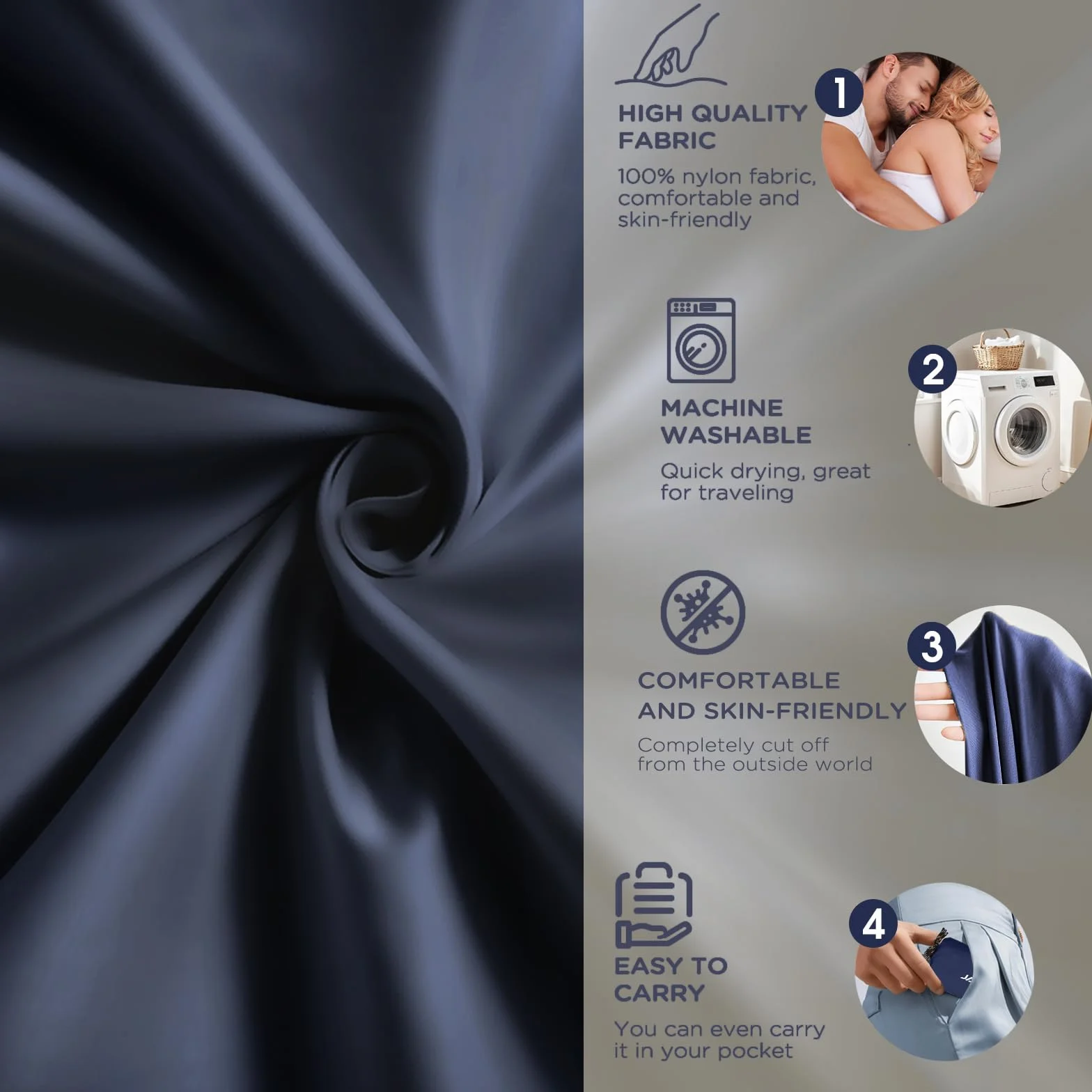 JAICOM Sábana Saco de Dormir Ultraligero, 150 g Saco Sabana, Material de Nylon, Suave y Cómodo, con Cremallera, Camping, Mochileros, Uso Hotelero