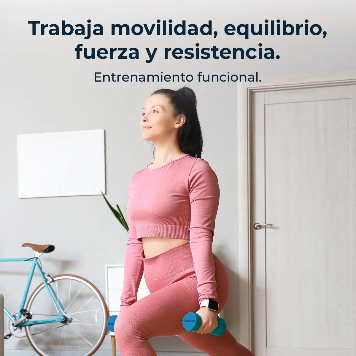 Cecotec Set de Mancuernas de 1 a 5 Kg, Drumfit 400 DoubleNeo, Recubrimiento de neopreno, Diseño compacto y anti-rodamiento, Entrenamiendo de fuerza, movilidad, equilibrio y resistencia