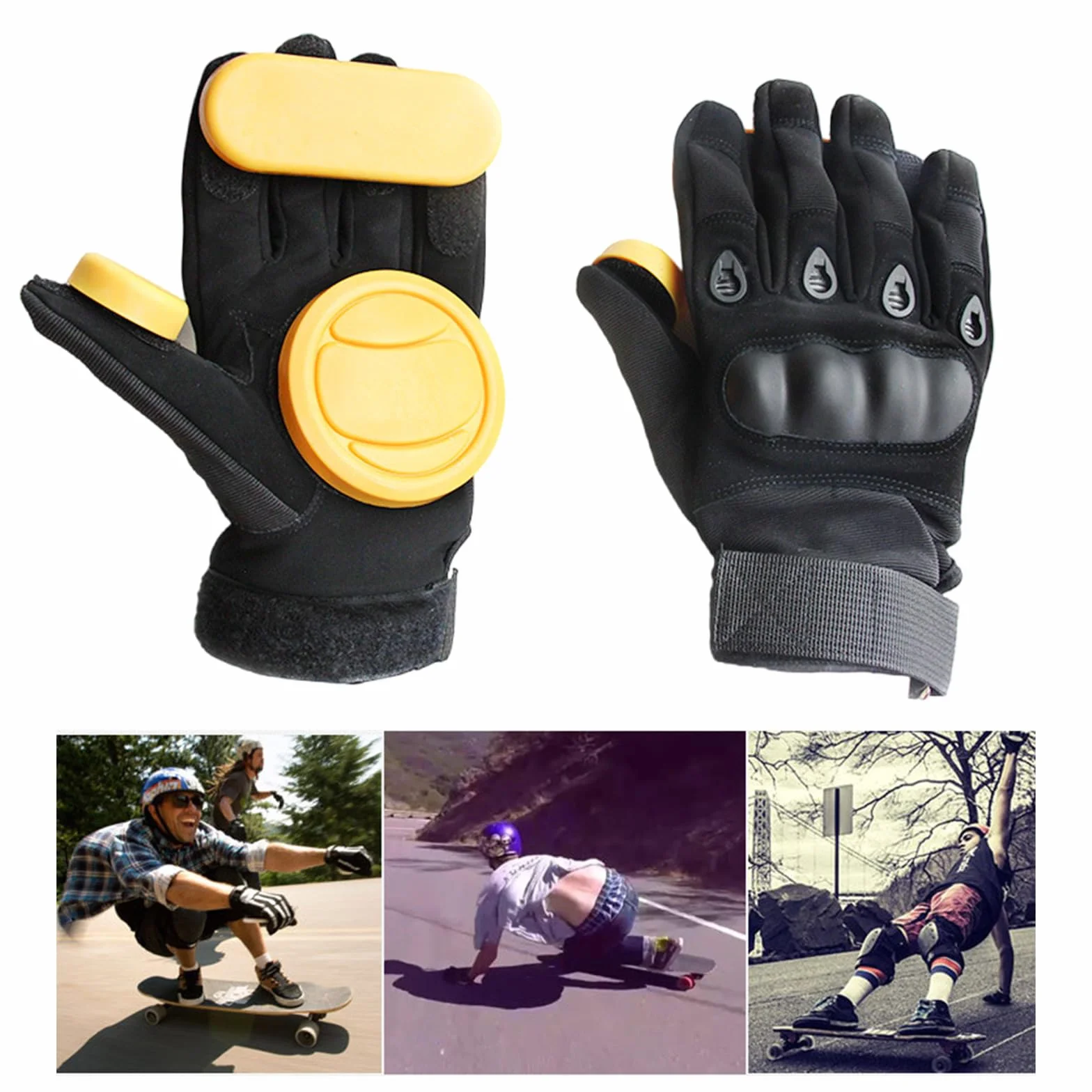Guantes de patineta de descenso, guantes deslizantes para exteriores, longboards, guantes deslizantes de mano, accesorios de patinaje, fáciles de usar