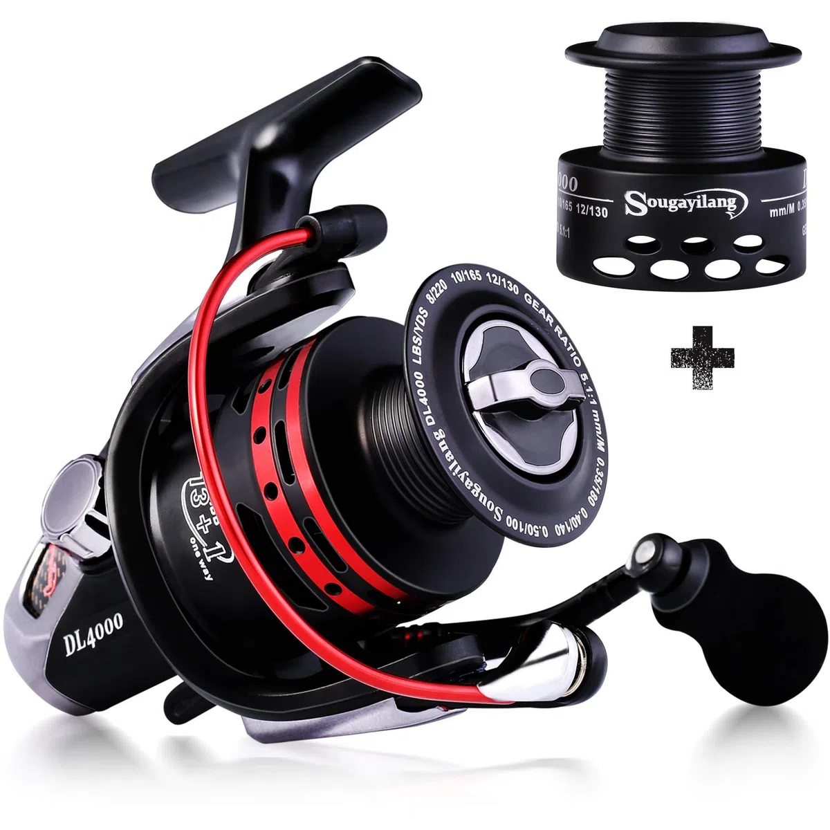 Sougayilang - Carrete de Pesca (13 + 1 BB - Carrete para Agua Salada o Dulce