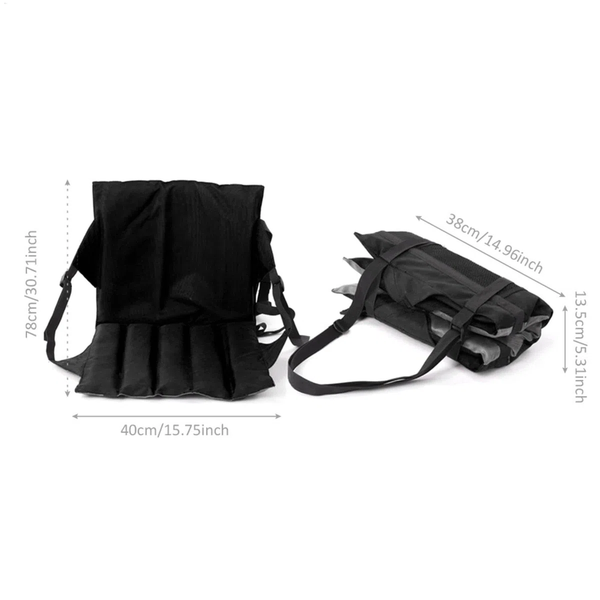 Cojín del Estadio: Asiento de Asiento con Respaldo, Asiento Plegable de grada con Bolsillo de Malla liviano, Silla de Piso Multifuncional para Interiores o Exteriores