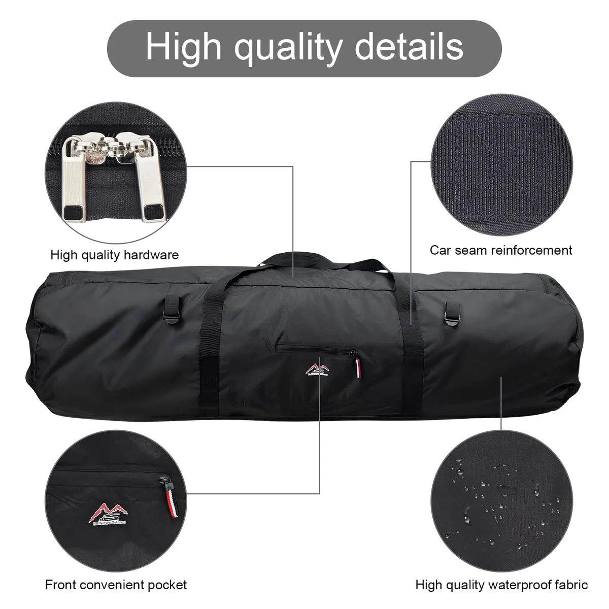 Bolsa para Tienda de Campaña, Bolsa de Transporte para Pabellones, Estuche de Transporte para Trípode, Bolsa de Almacenamiento para Tienda de Campaña, 90x30x30cm (Negro)