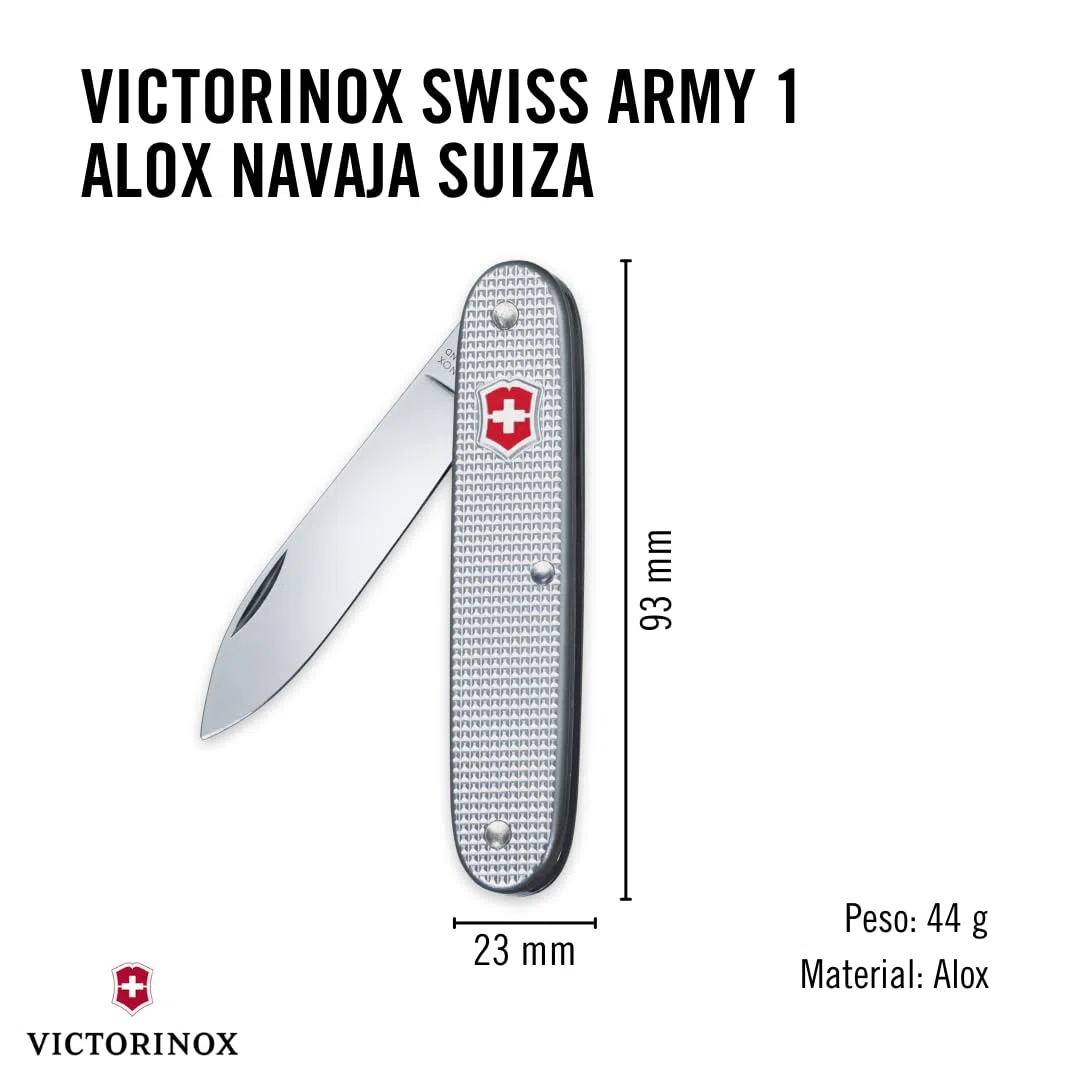Victorinox Navaja suiza de bolsillo Swiss Army 1, Swiss Made, 1 función, acero inoxidable, color plata