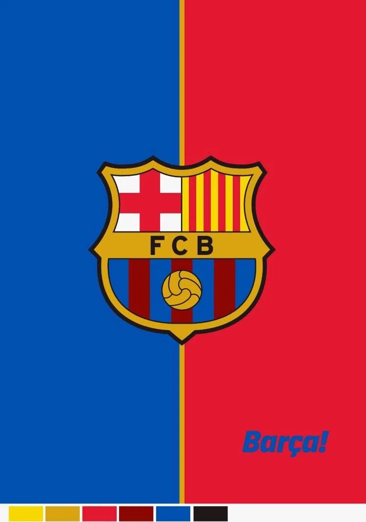 FC Barcelona Manta Terciopelo 160 x 220 Cm (Cama 90-105 Cm) Granate Azul Escudo Centrado Barça