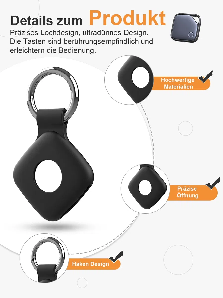 Pack de 4 fundas de silicona para UGREEN FineTrack Anti-Loss Tracker, daunke Funda de Protección Completa (adecuada para personas mayores, mascotas, mochila, equipaje, niños, llaves) Resistente a los