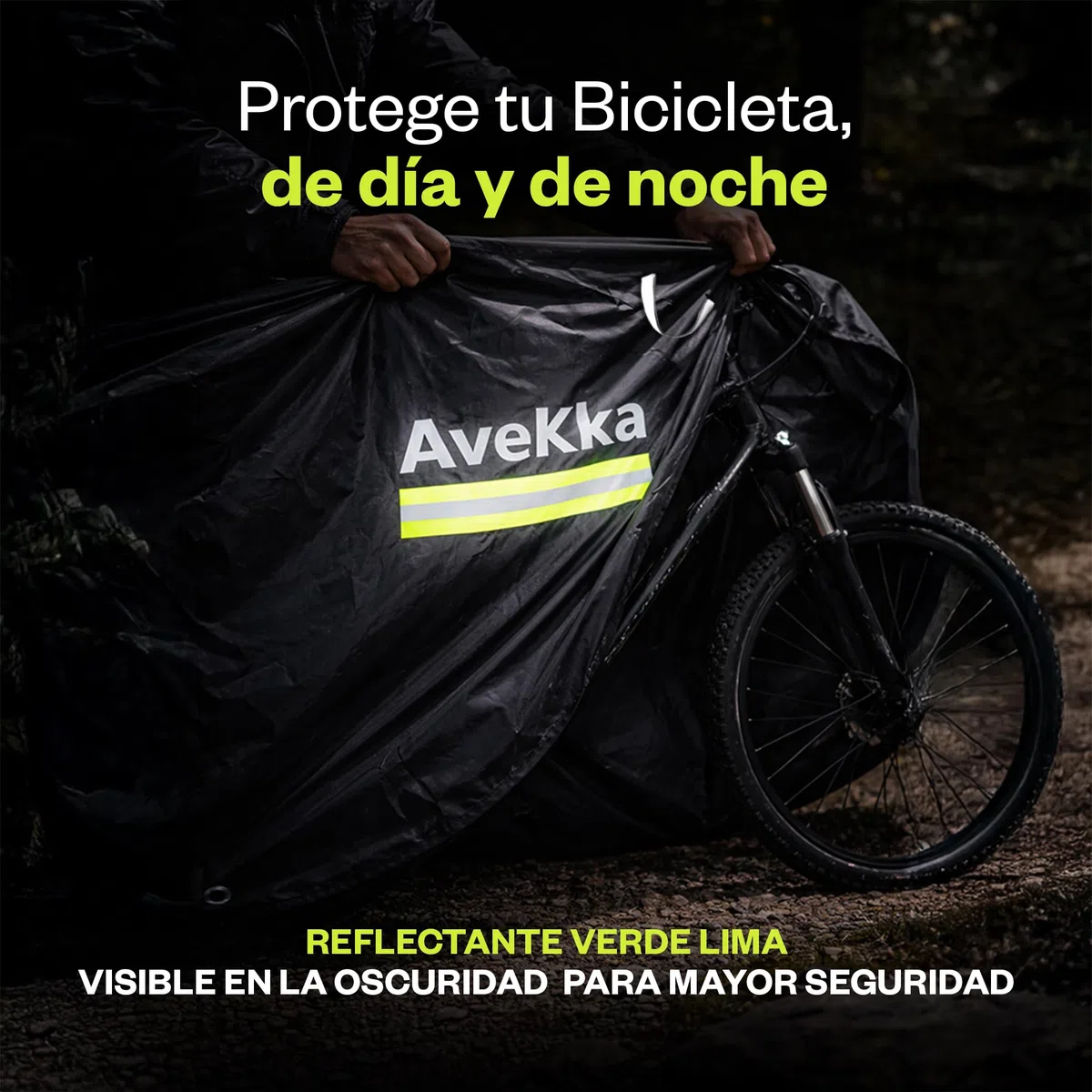 Funda Bicicleta Exterior Impermeable Avekka con Candado Antirobo - Accesorios Bicicleta Funda Impermeable 420D - Costuras Reforzadas y Protección UV - Incluye Cable 120 cm con Candado Antirrobo