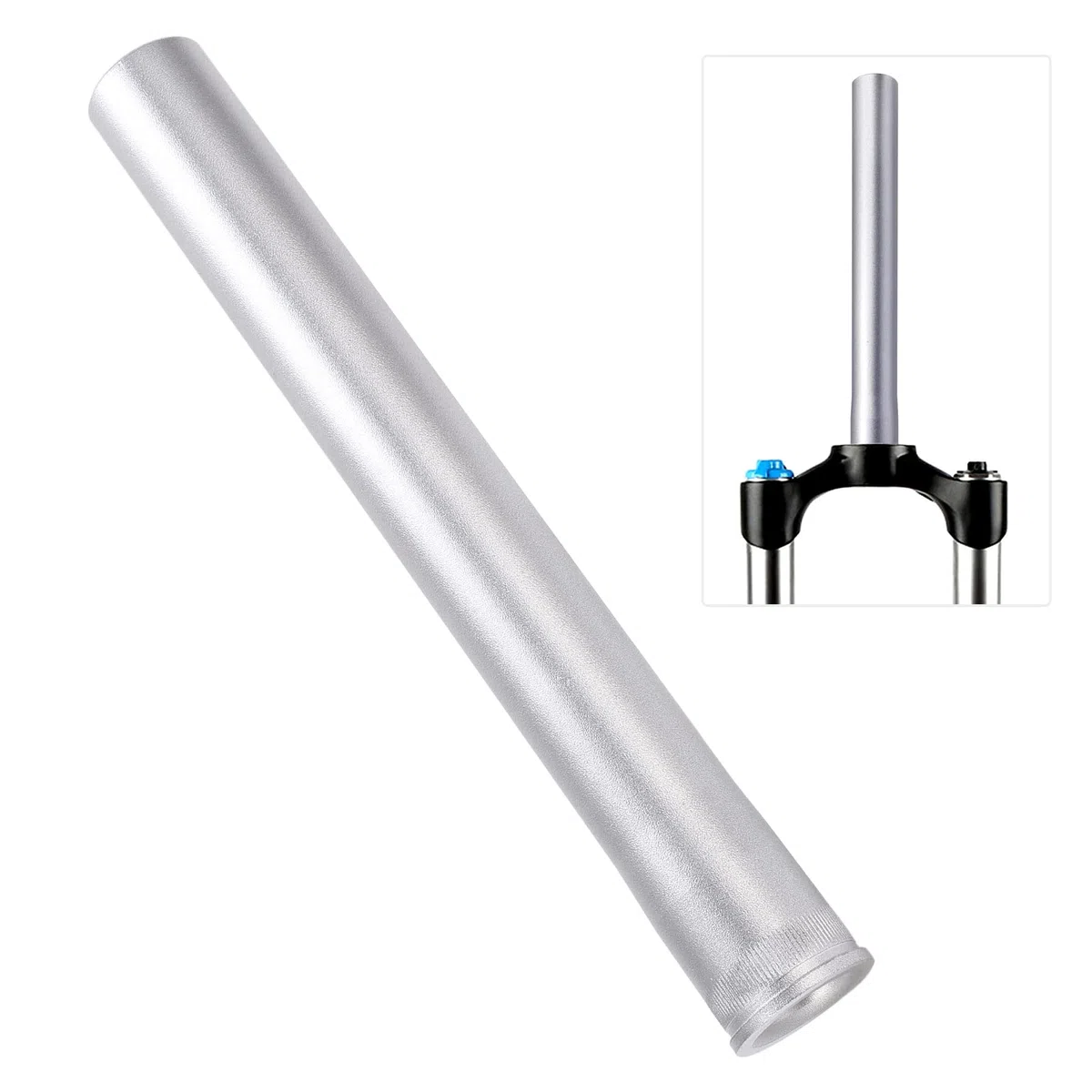 Tubo de Cabeza de extensión de Horquilla Delantera de Bicicleta, Tubo de Cabeza de Horquilla de Aluminio, Tubo Recto de 28,6mm, Superior de 28,6mm, Inferior de 30mm