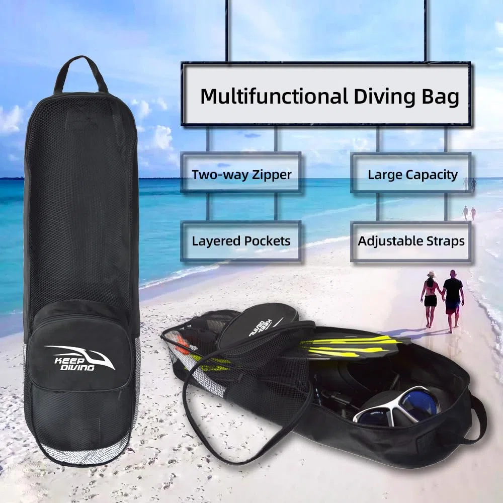 Bolsa de aletas de buceo portátil, bolsa de protección de aletas de PVC con correa para el hombro para Submarinismo (bucear)