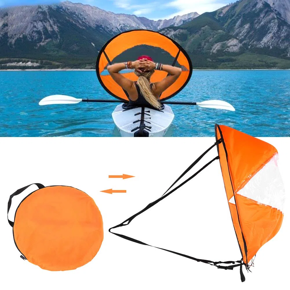 Remo de Viento de Vela Plegable, Remo de Viento de Vela Kayak Remo de Viento de Vela Ventana Transparente para Deportes Acuáticos para Bote de Remos Canoa Bote Inflable