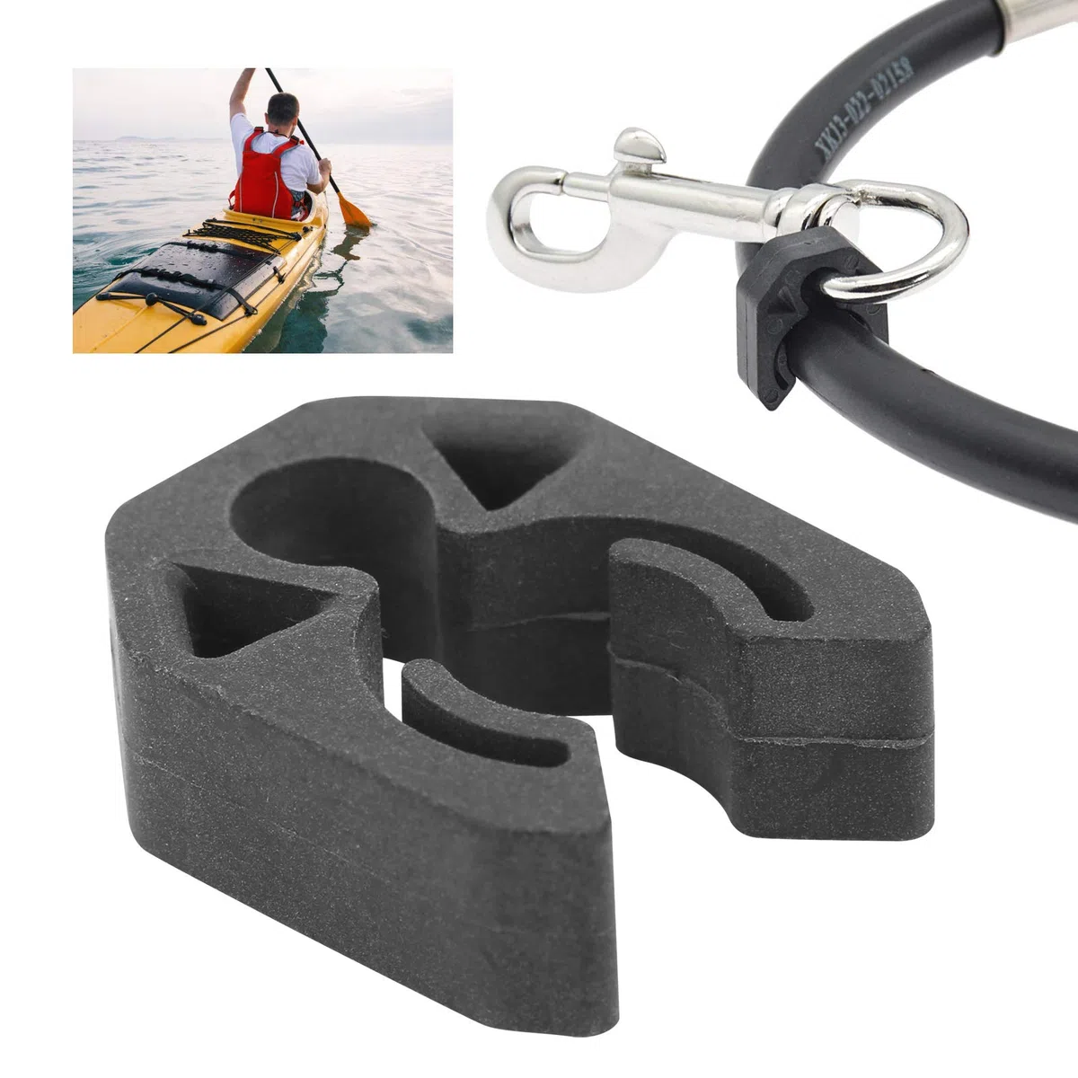 Cyrank Hebilla de Clip de Manguera de Buceo, Hebilla de Clip de Tubo de liberación rápida de Buceo Accesorio Colgante de indicador de presión de Gancho Negro Fijo de Segunda Etapa