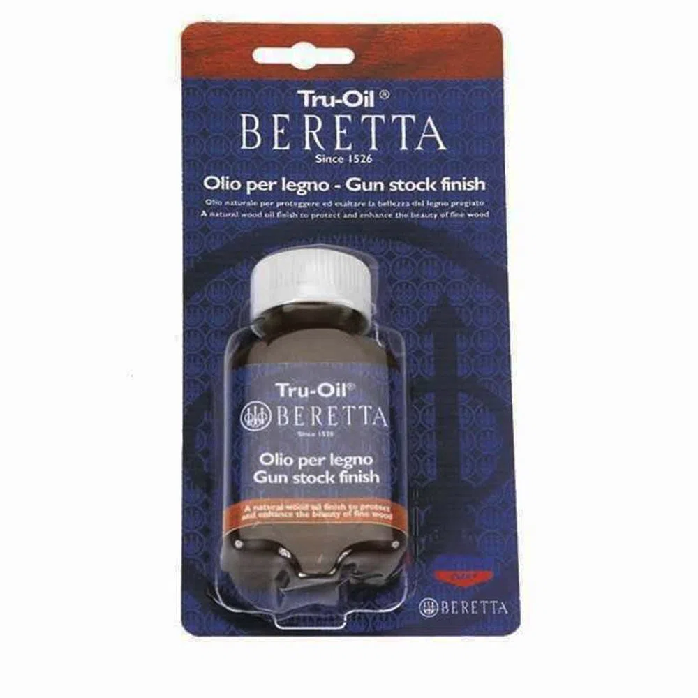 BERETTA Aceite Tru-Oil Made in U.S.A. para Madera, Culatas y Guardamanos. Aceite Profesional para Retocar la Patada del Rifle, Excelente Tratamiento para Acabados de Madera.