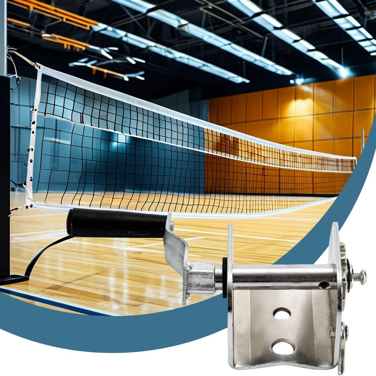 Cabrestante tensor de red de voleibol, tensor de red de voleibol con manivela | Cabrestante portátil de metal profesional para tenis, deportes al aire libre, entrenamiento y gimnasio