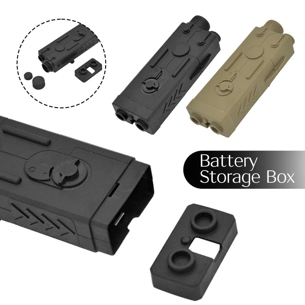TacticalBattery Storage - Estuche de montaje de batería de iones de litio de 1600 a 2300 mAh, estilo PEQ para montaje en riel, Black, 1 pieza, Clásico