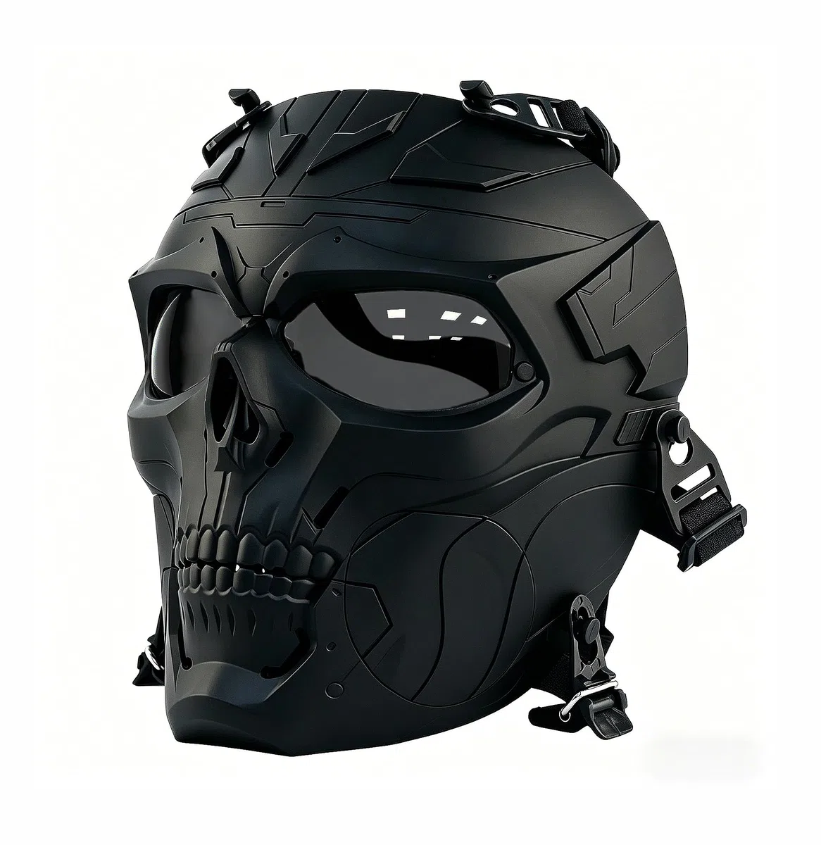 Airsoft Máscara táctica de cráneo de Cara Completa máscara de Lente ahumada para Caza, Paintball CS Wargame Halloween