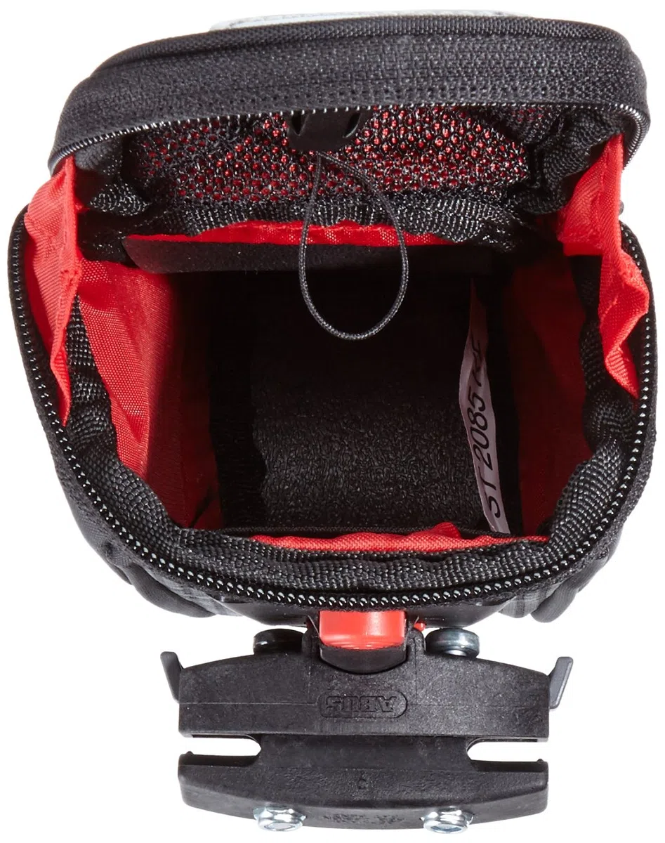 ABUS bolsa de sillín Oryde ST 2085 KF - Bolsa de bicicleta con cubierta para la lluvia - 145 mm x 75 mm - 0,7 litros de capacidad, negro