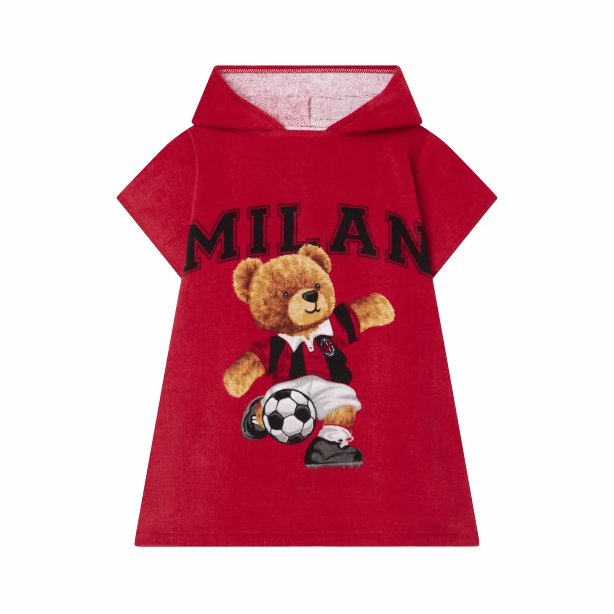 AC Milan Poncho para niño, 60 x 120 cm, 100% algodón, producto oficial, rojo, 60