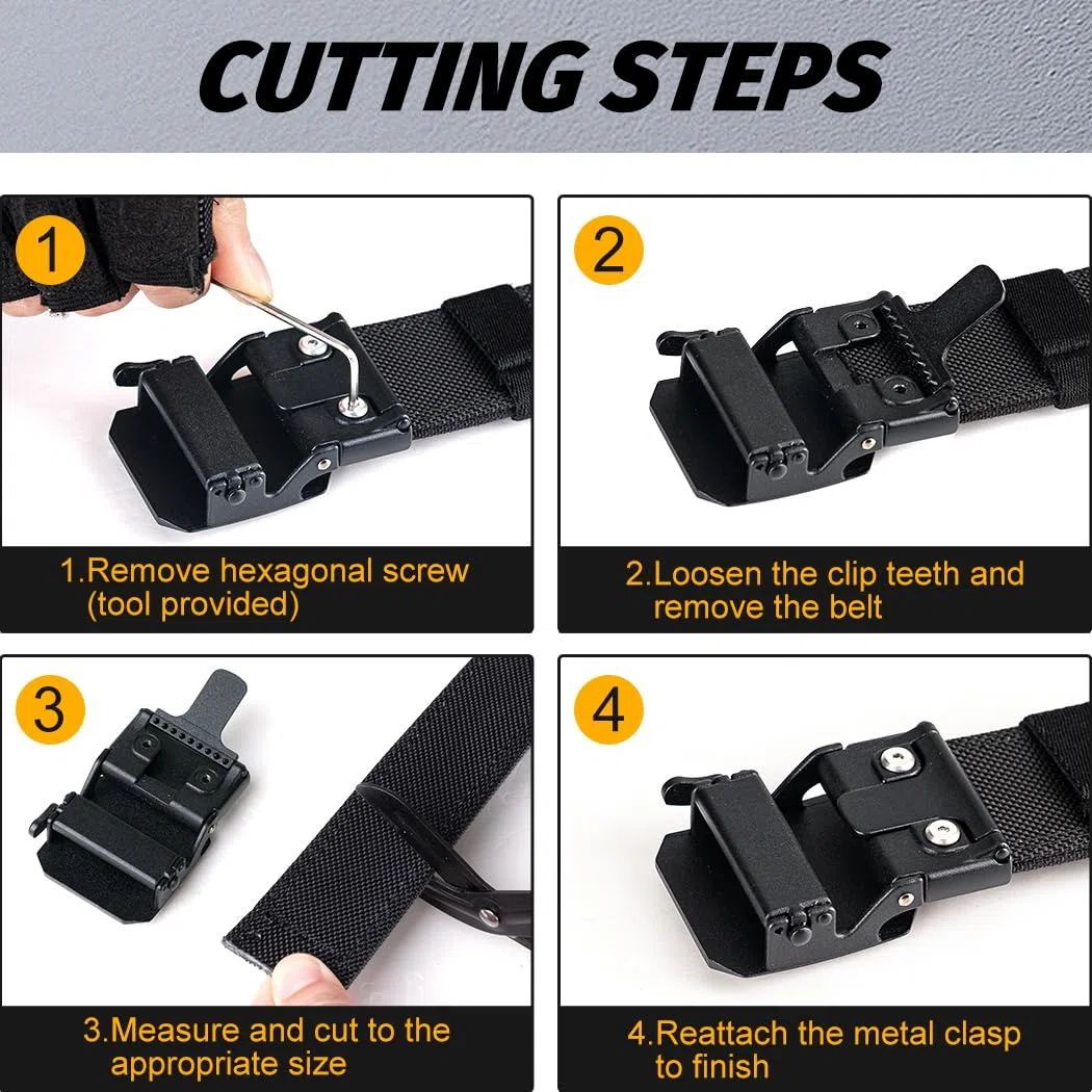 IDOGEAR Cinturón de Pistola Táctica Cinturones Rígidos de Alta Resistencia EDC de 1,5" Cinturón de Trinquete de Arnés de Utilidad de Nailon de 38 mm Reforzado para Transporte Oculto