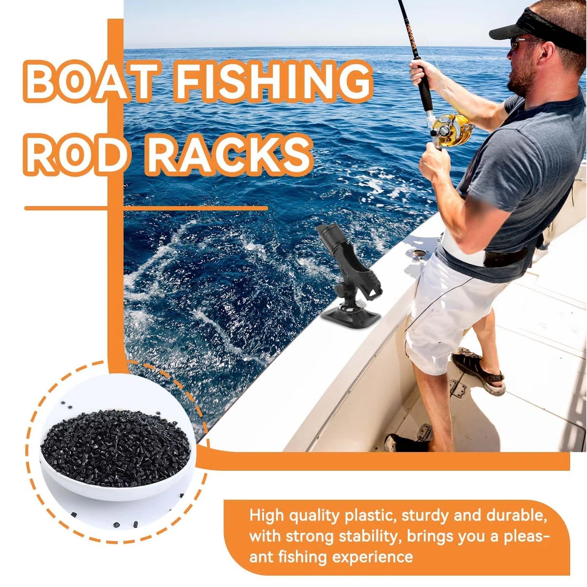 Soporte para cañas de Pescar en Kayak, PVC Soporte Antideslizante para cañas Pescar en Kayak, Soporte Ajustable para Aparejos de Pesca, Soportes Extensibles cañas de Pescar para Pesca en Playa