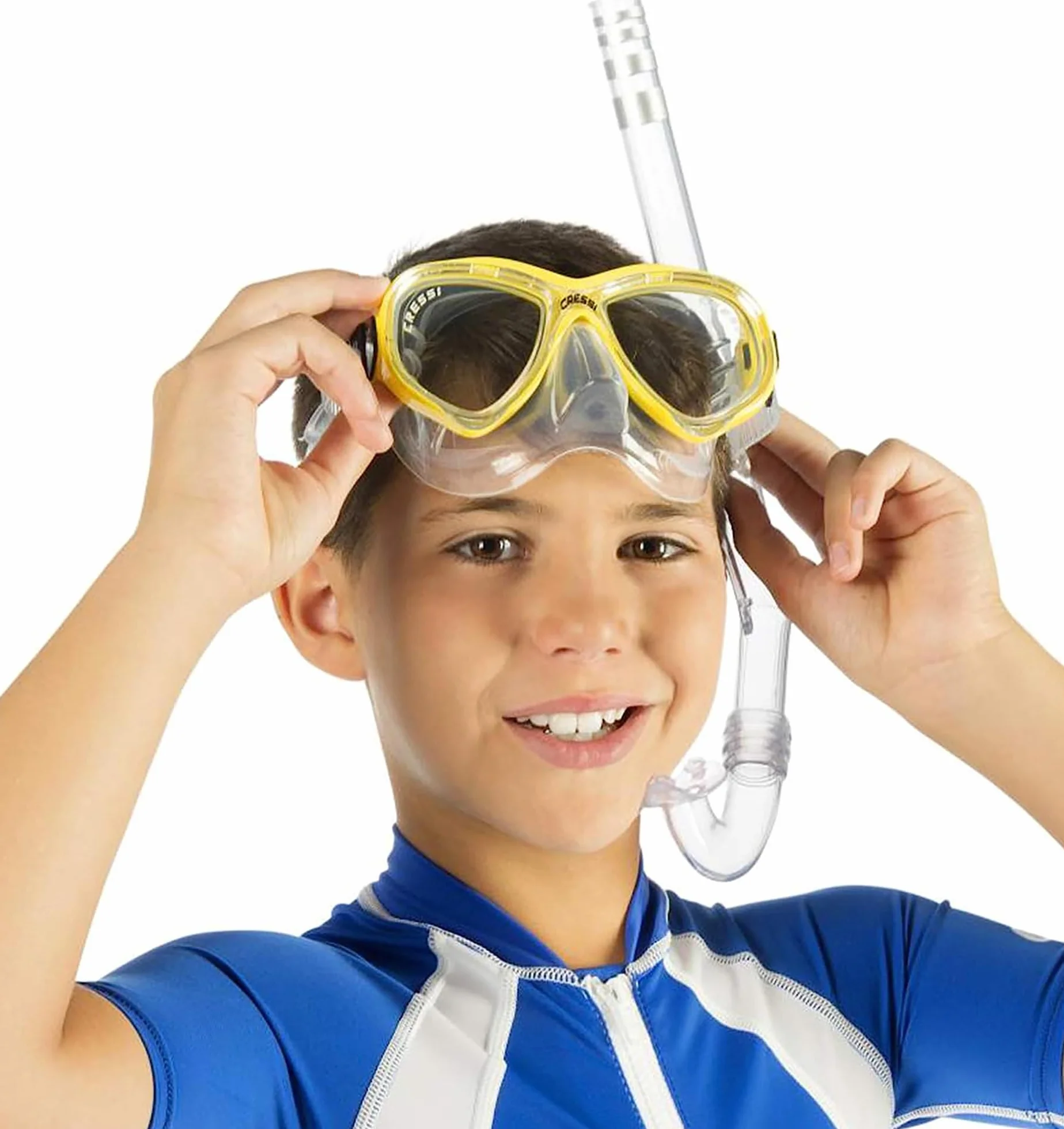 Cressi Perla Jr Snorkeling & Apnea - Máscara o Conjunto Máscara Perla Jr + Tubo Minigringo, Talla Única, Junior Unisex