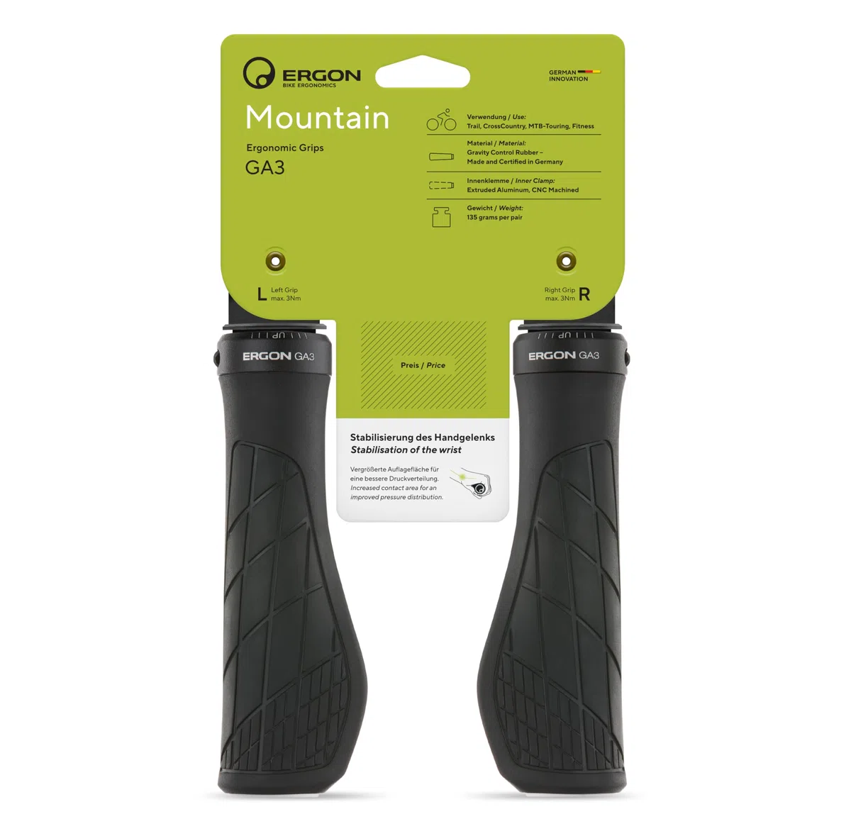 Ergon Grip de Caucho para Manillar de Bicicleta - Negro