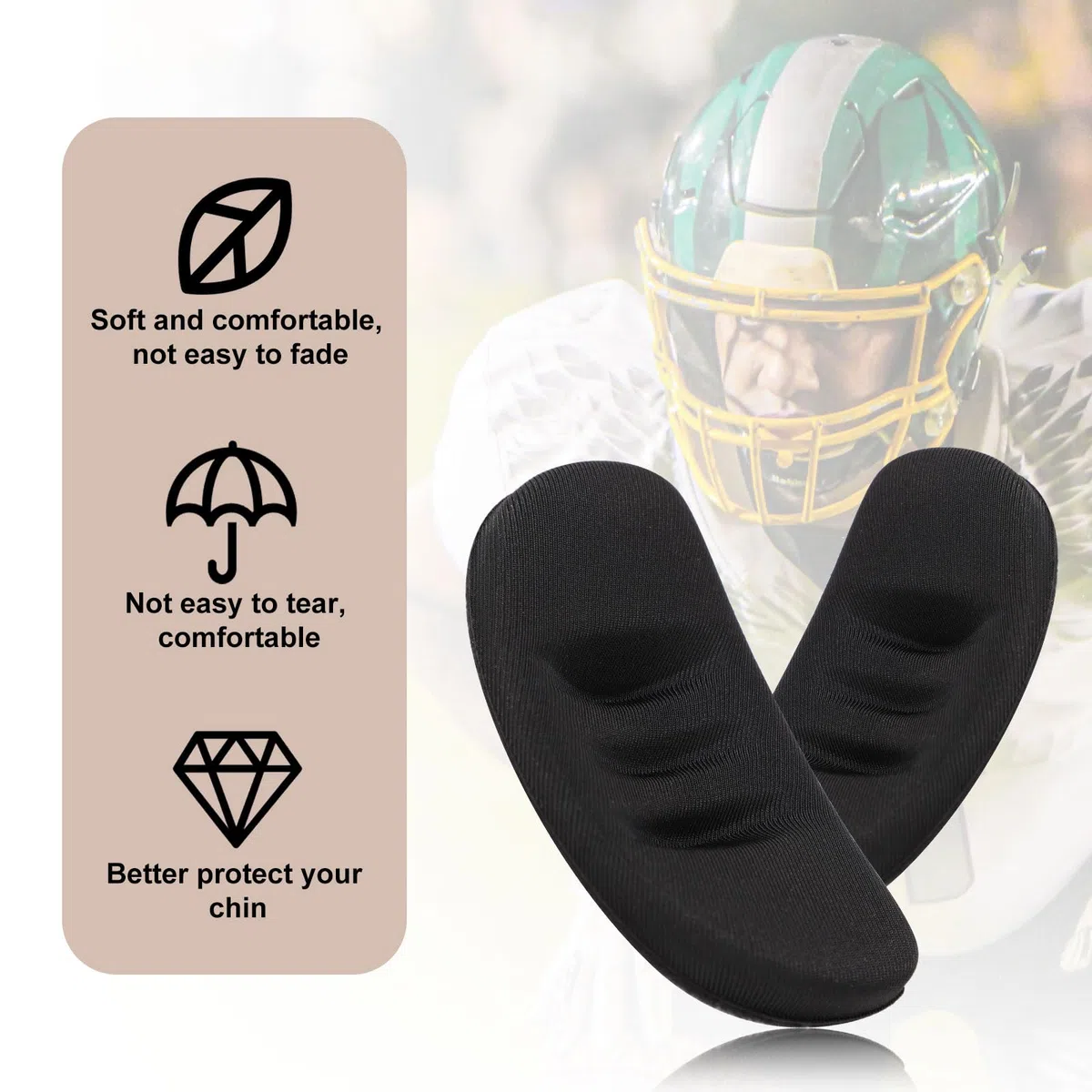 2 Protectores Faciales para la Barbilla del Jardinero de Softbol, Almohadilla para la Barbilla Béisbol Softbol Protector Facial Acolchado para Casco para Hombres Mujeres Jóvenes y Adultos