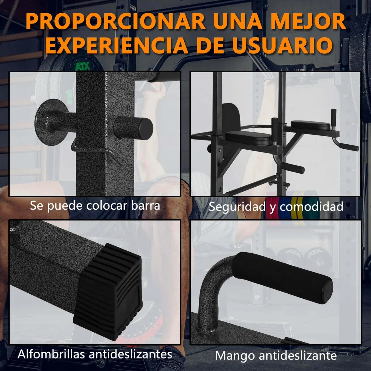 ALLINLIFE Estación de Musculación,Maquina Dominadas Multifuncional,Estación de Dominadas con Banco de musculación Plegable,Máquina de Musculación con Barra de Flexiones y Dips para Gimnasio en Casa