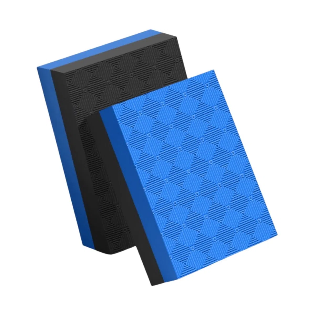 2 Piezas Almohadilla Barra Pesas Colchoneta Reforzada Material PVC Absorbente Ruido Adecuada para Levantamiento Gimnasio Oficina Uso, Negro Azul 50x33x4cm, Individual