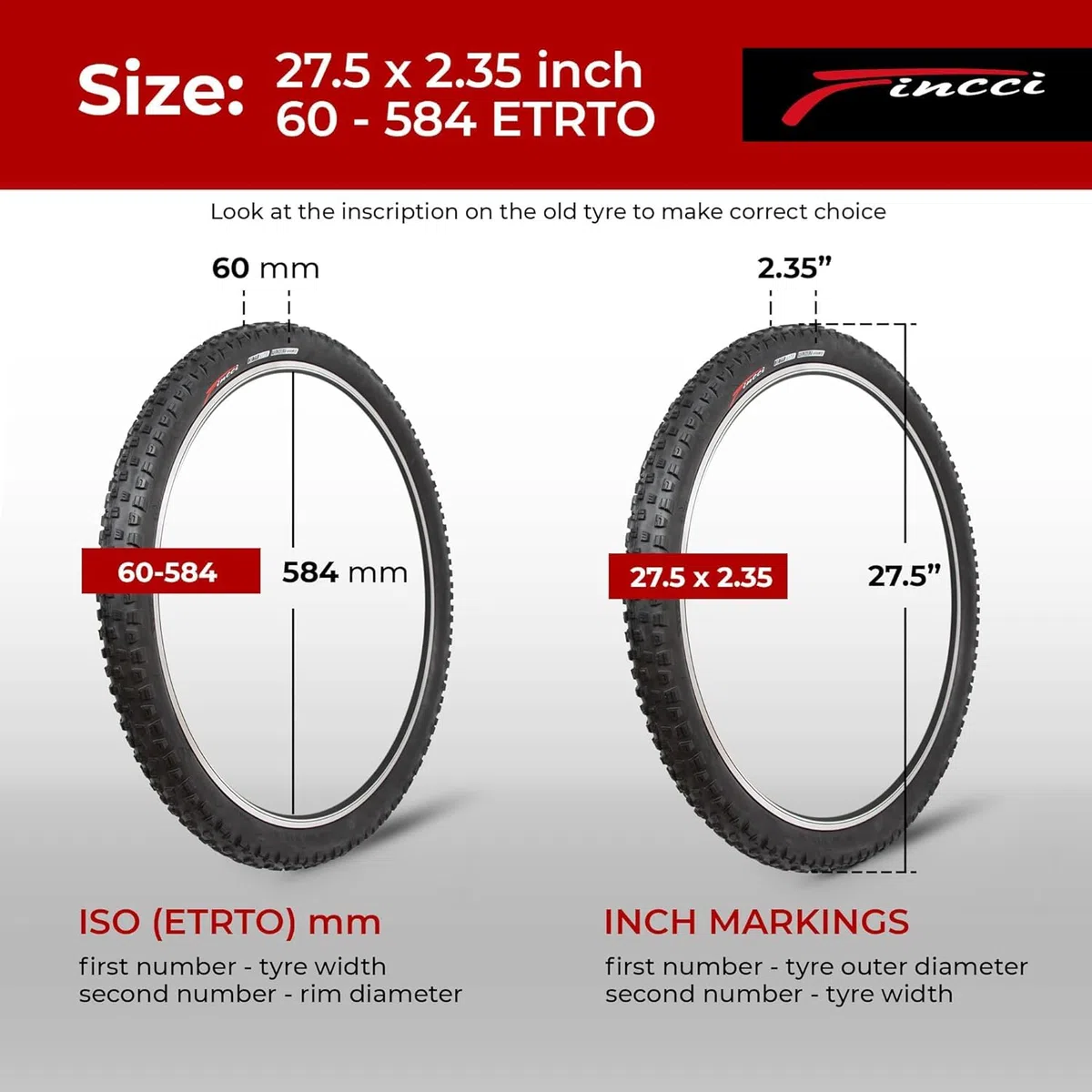 Fincci Cubiertas MTB 27.5 x 2.35 Pulgadas - Par Plegable Neumáticos 60-584, 30 TPI- Gomas Maori para MTB Montaña Bici, Enduro Cross - Country Bicicleta, Paquete de 2 componentes Ciclismo