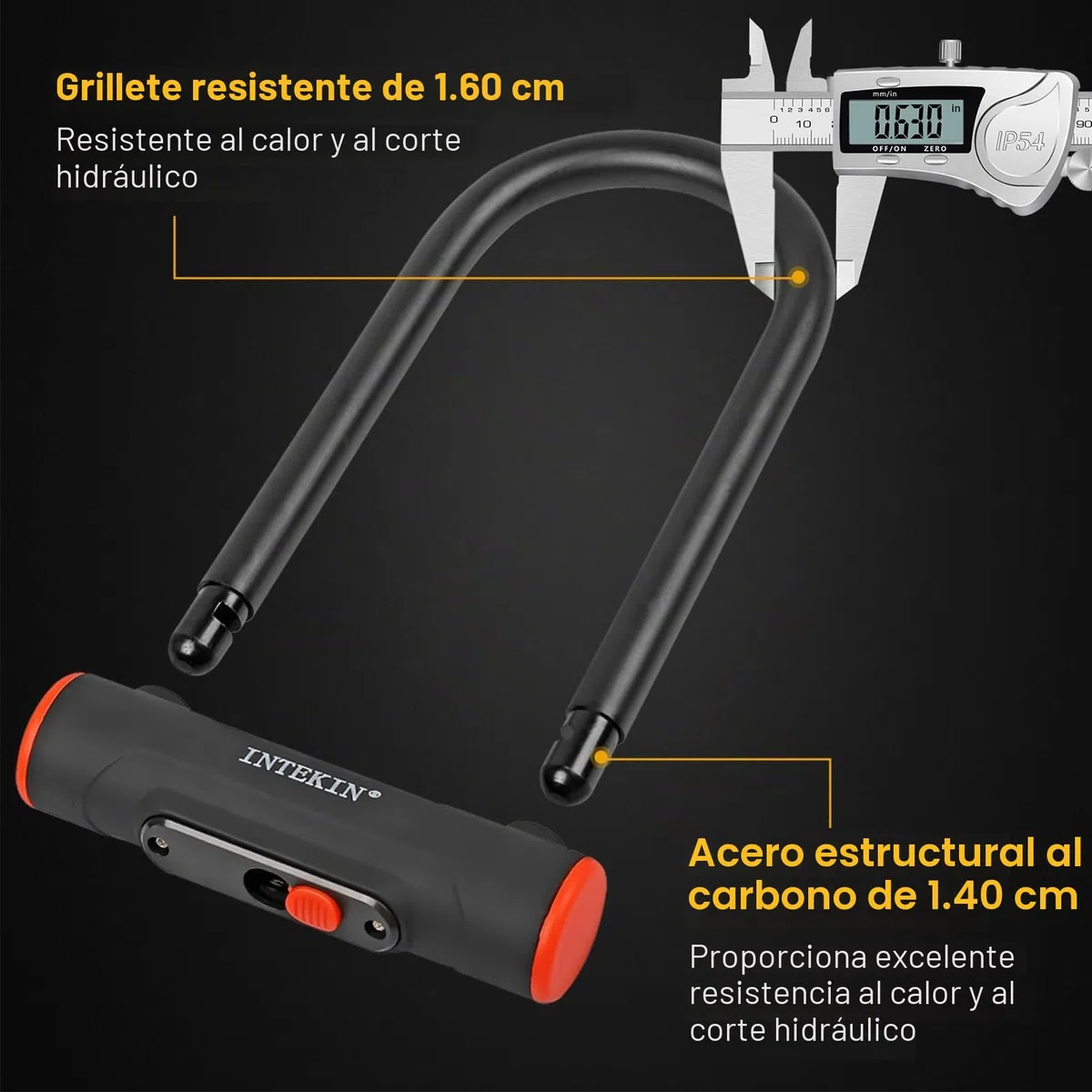 Candado U de Alta Seguridad, 16 mm, para Bicicleta, Motocicleta, Scooter y Puerta