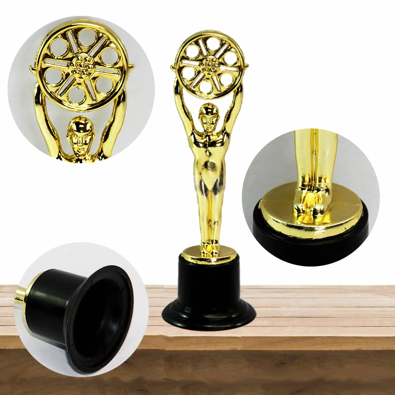16 Piezas Trofeo Pequeño Hombre Dorado, Para Entrega de Premios en Celebraciones Deportivas, Fiestas y Galas