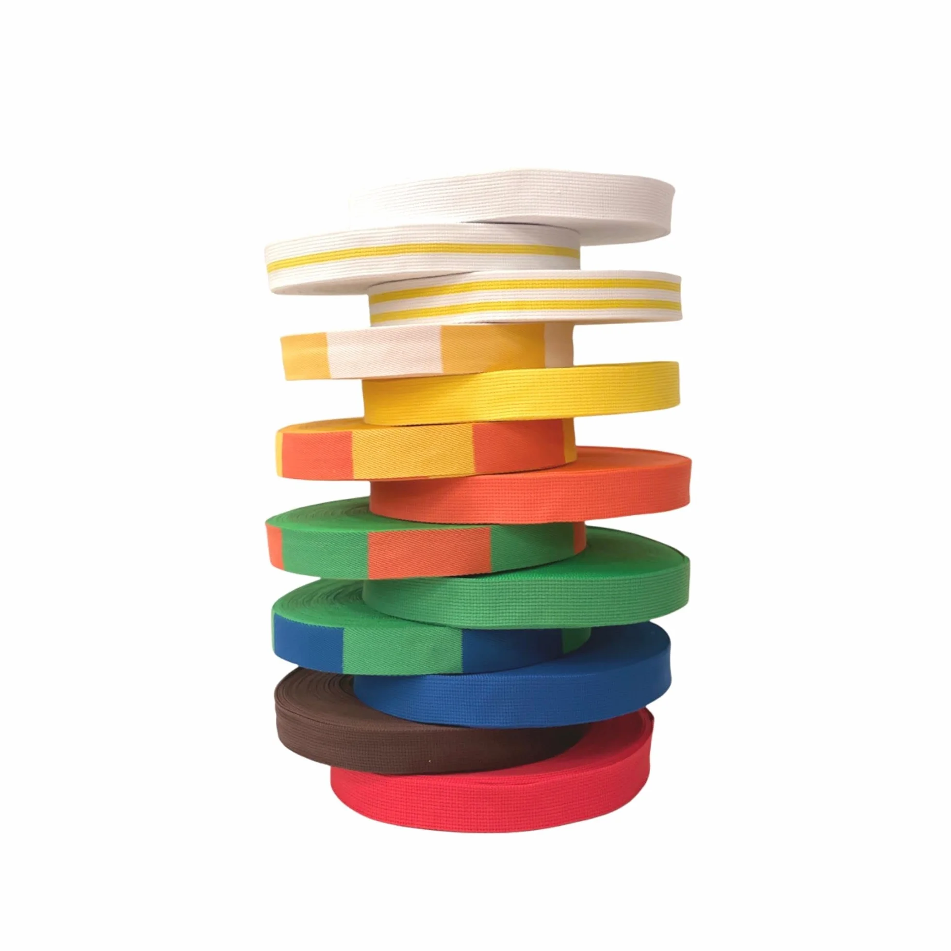 UGOJUDO - Rollo de cinturón de judo (50 m), color blanco/amarillo con 1 linea