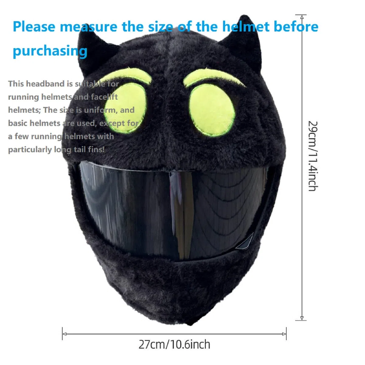 Towwoo Funda para Casco De Motocicleta, Funda Protectora para Casco De Moto Divertida, Equipo De Montar Al Aire Libre para Cascos Completos Hombres Y Mujeres Negro