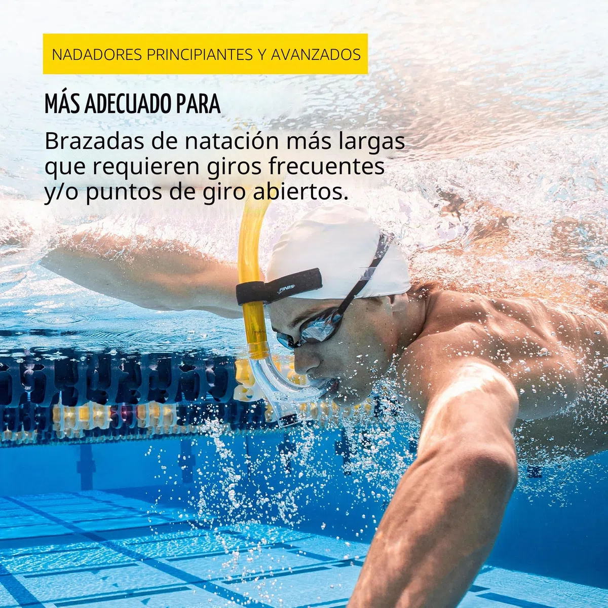 FINIS Esnórquel de Natación original - Juego de Esnórquel Con Montaje Central Ajustable - Boquilla de Silicona y Válvula de Purga - Talla Junior