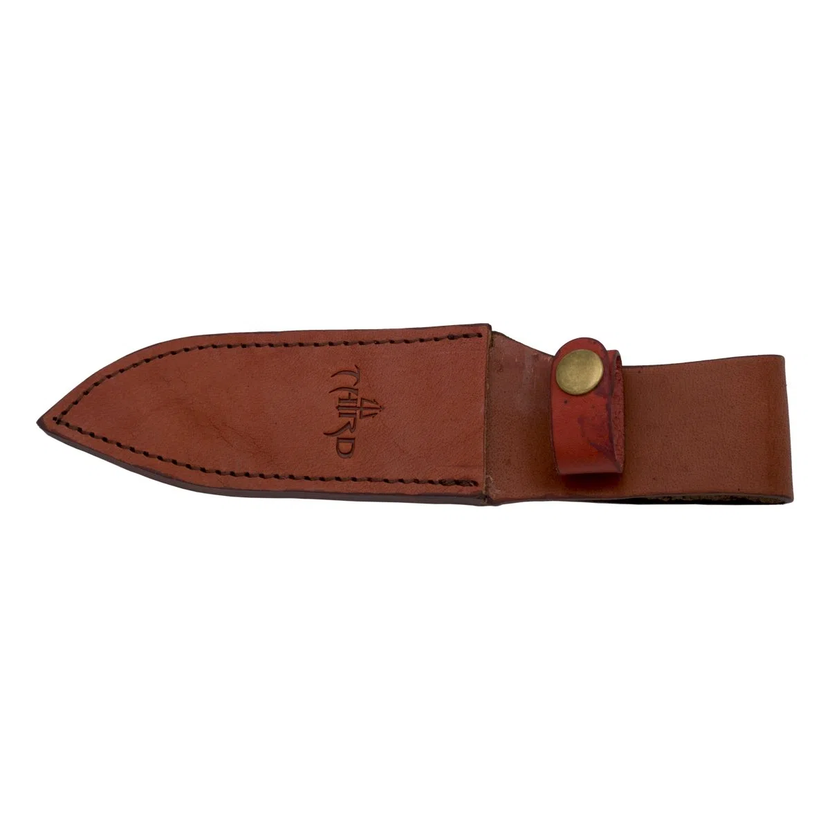 THIRD Cuchillo de Caza H0182J con Hoja de Acero de 13,2 cm, Mango de Madera (zebrano). Incluye Funda de Piel