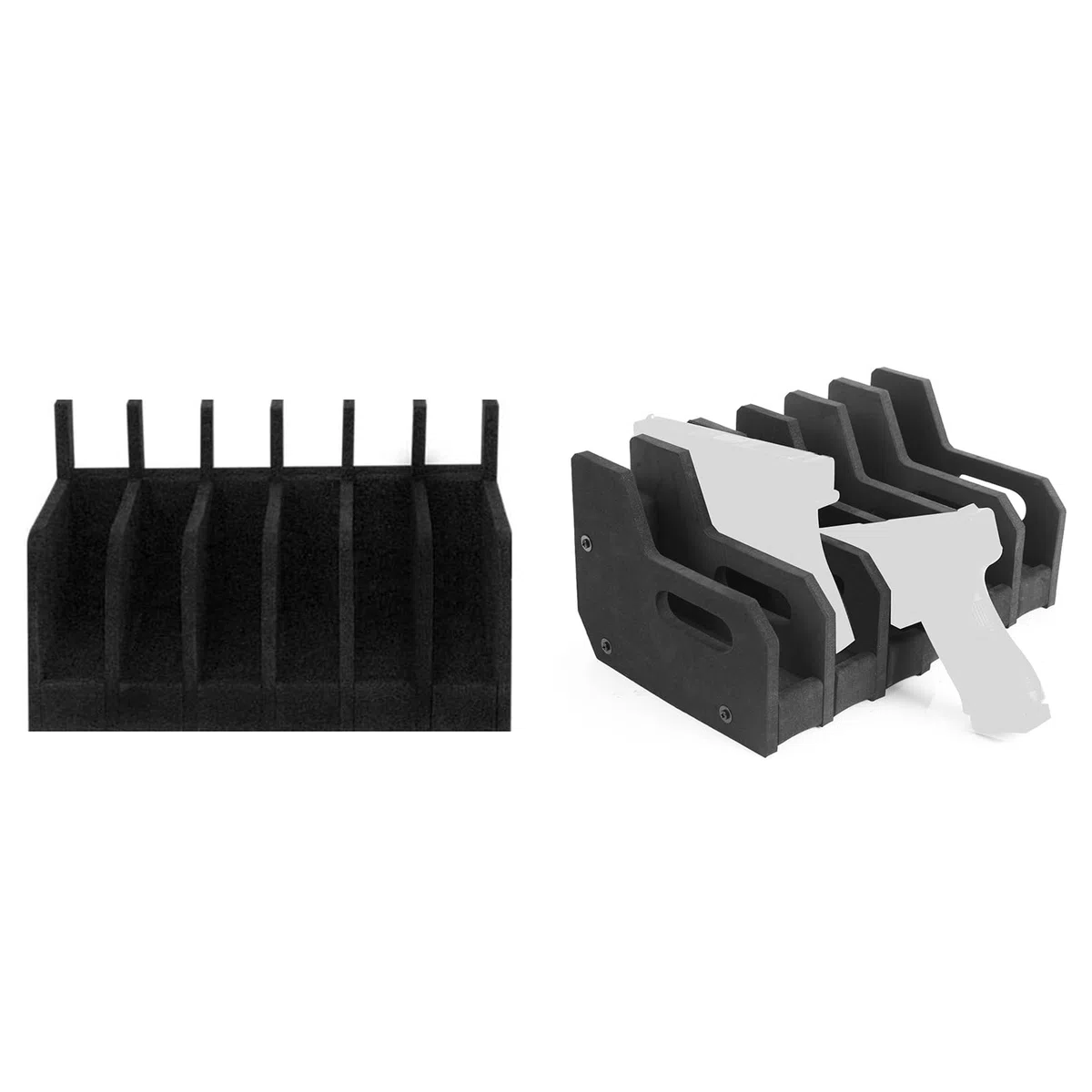 Estante compacto de espuma EVA para almacenamiento de pistolas, 6 ranuras, soporte de exhibición para armas, organizadores de gabinete, fundas protectoras