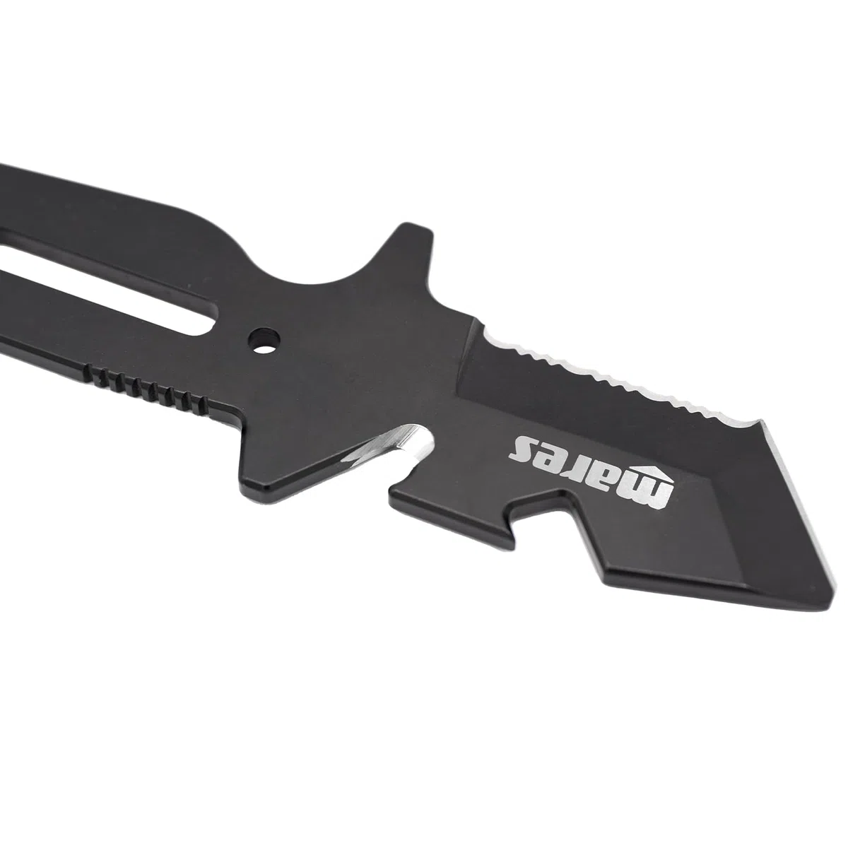Mares Neutron - Cuchillo de buceo de acero inoxidable de 137 mm de largo, funda con trabillas y correas incluidas