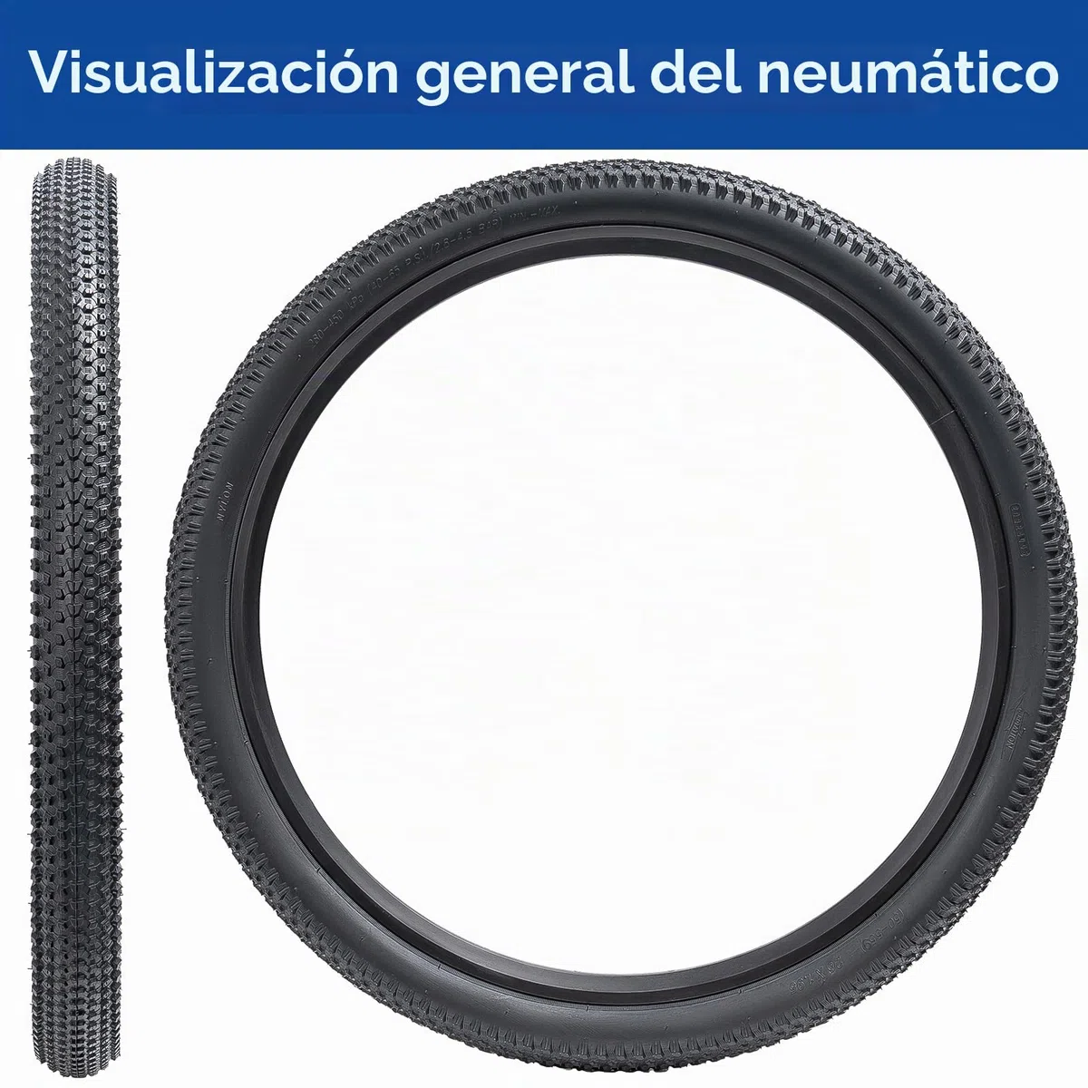 24x1.95 neumático de Bicicleta 53-507, 24 Pulgadas neumático Plegable, Adecuado para 24 x 1.95 24x2.0 montaña/Grave/Carretera Bicicleta neumático Rueda de Repuesto (Uno)