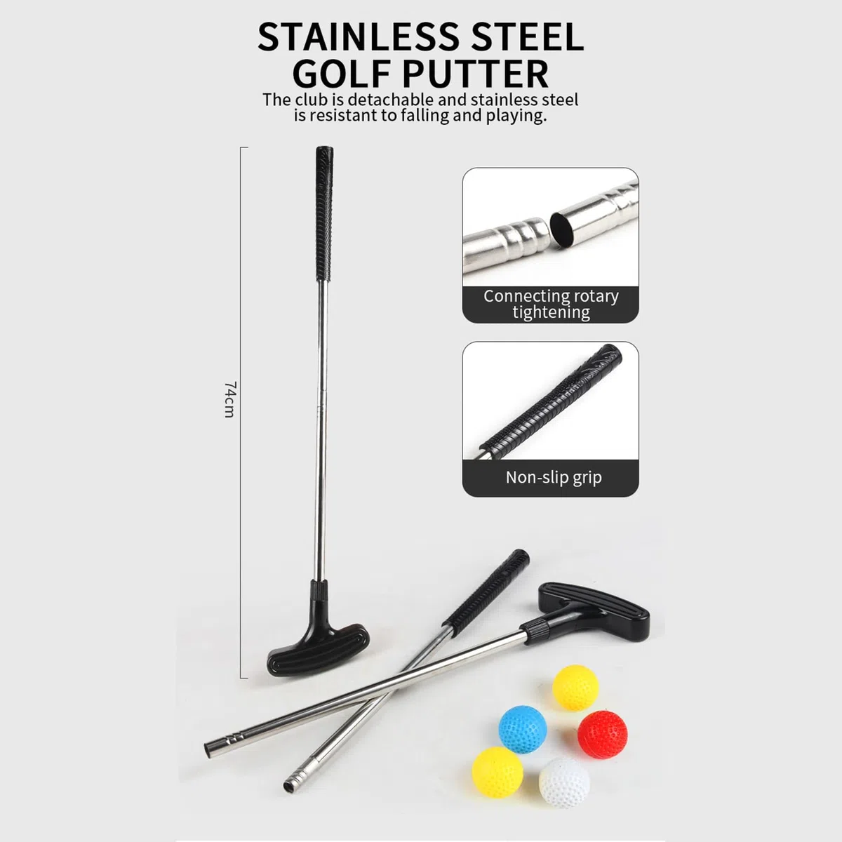 Tapete De Putt De Golf,Kit de Entrenamiento de Golf | Equipo Portátil con Palos, Hoyo y Bolas para Niños y Adultos en Interior, Exterior, Jardín y Camping