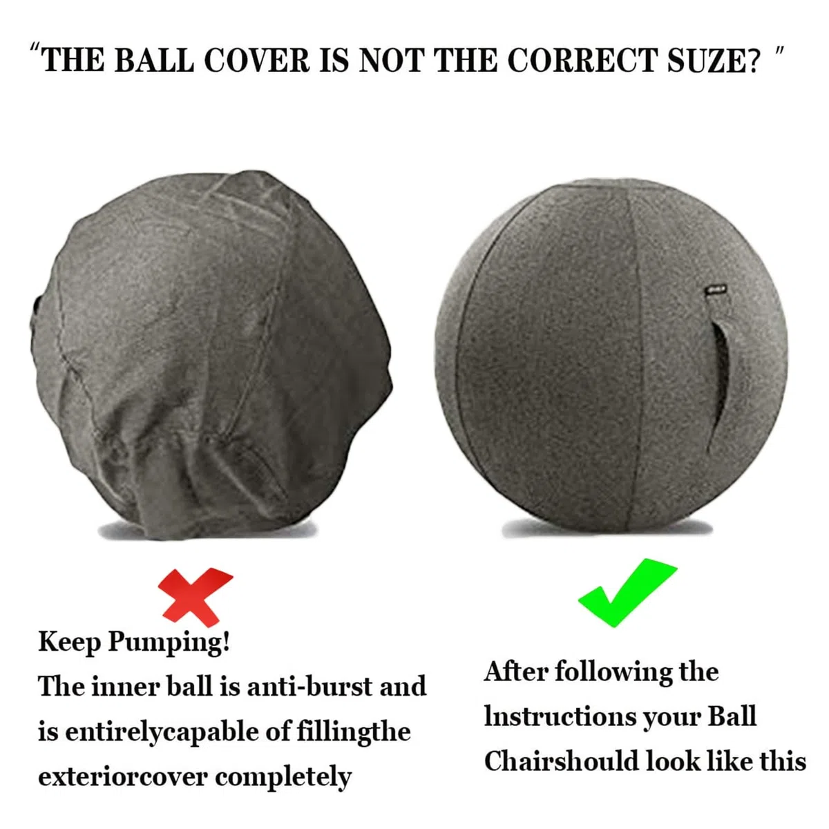 Funda para Pelota de Pilates Grande Aplicable Fitball Pelota Yoga Pelota de Pilates para Embarazadas Elegante, Duradero y Cómodo【No Incluye Bolas】