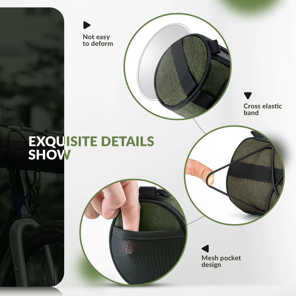 ROCKBROS Bolsa de Bicicleta Gran Almacenamiento, Mochila de Bicicleta con Correa de Hombro para Bicicleta de Montaña y Carretera Scooter, 25,5 x 10 cm