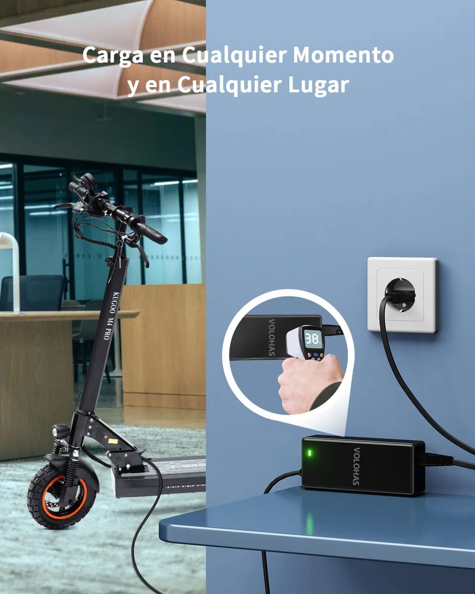 54,6V 2A Cargador con Conectores Hembra en Línea GX16 de 12 mm y 3 Pines para KuKirin G3 Pro,Kugoo M4/M4 Pro/Hitway H5/Speedway Mini 4 Pro Patinete Eléctrico, Cargador de Batería de Litio