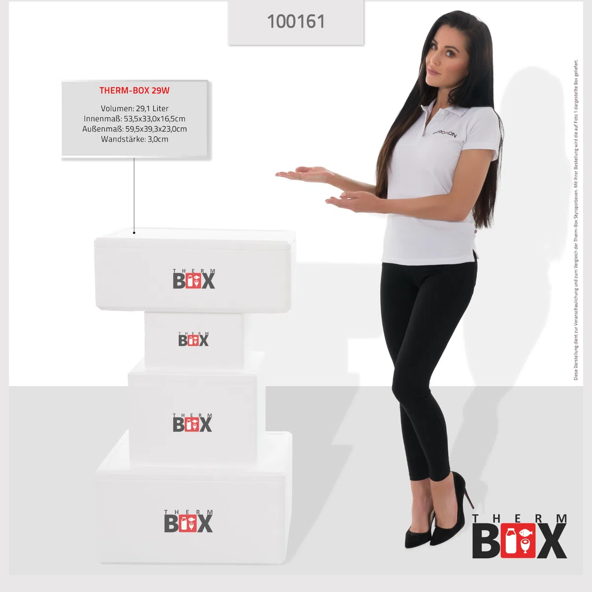 THERM BOX Caja térmica de poliestireno, 24 L hasta 45 L, varios tamaños, reutilizable