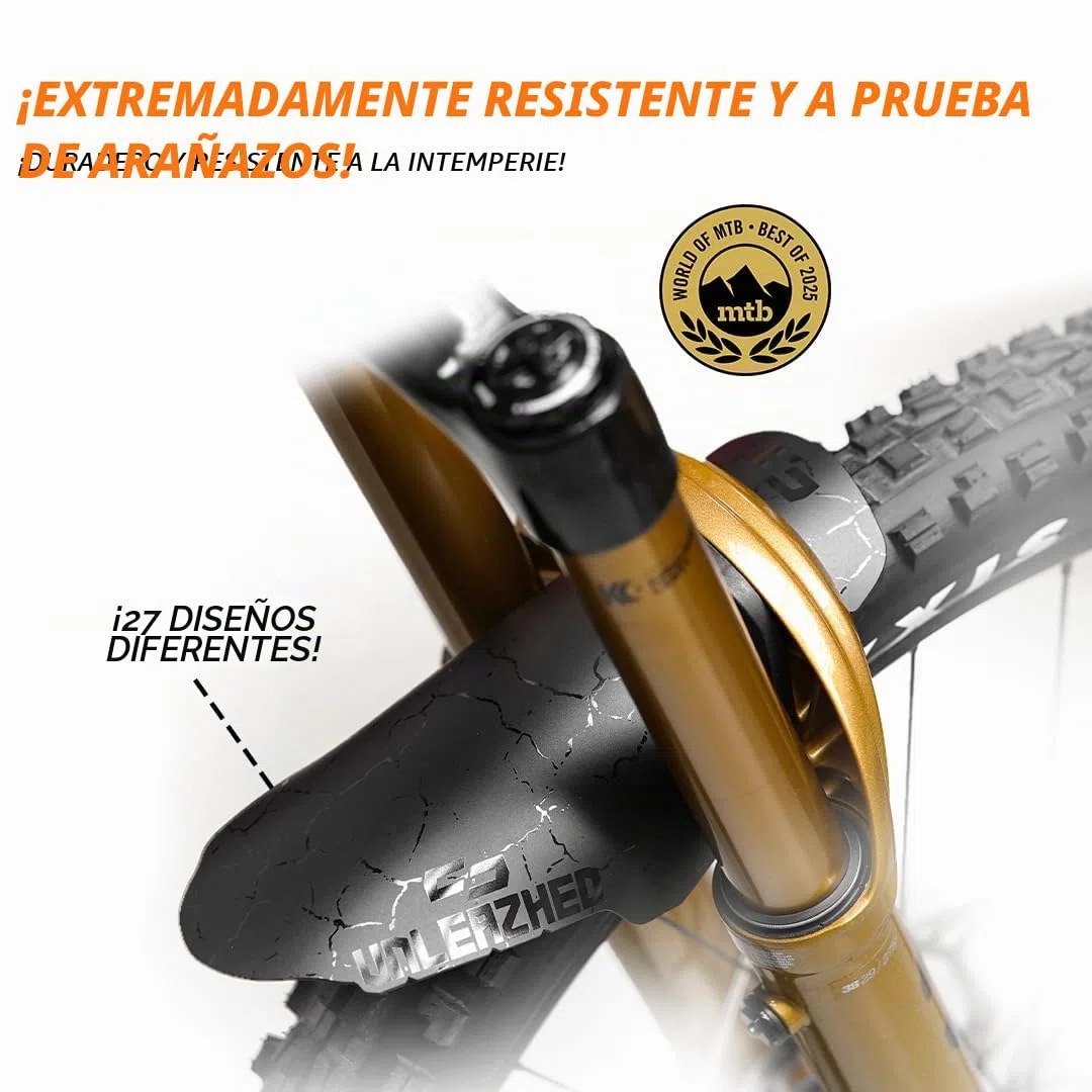 Unleazhed Guardabarros atornillable | M01 Bolt On Mudguard | Para Fox 34*,36*,38 | Rockshox Zeb, Domain, Lyrik, Pike (consultar descripción) | Fabricado en Alemania