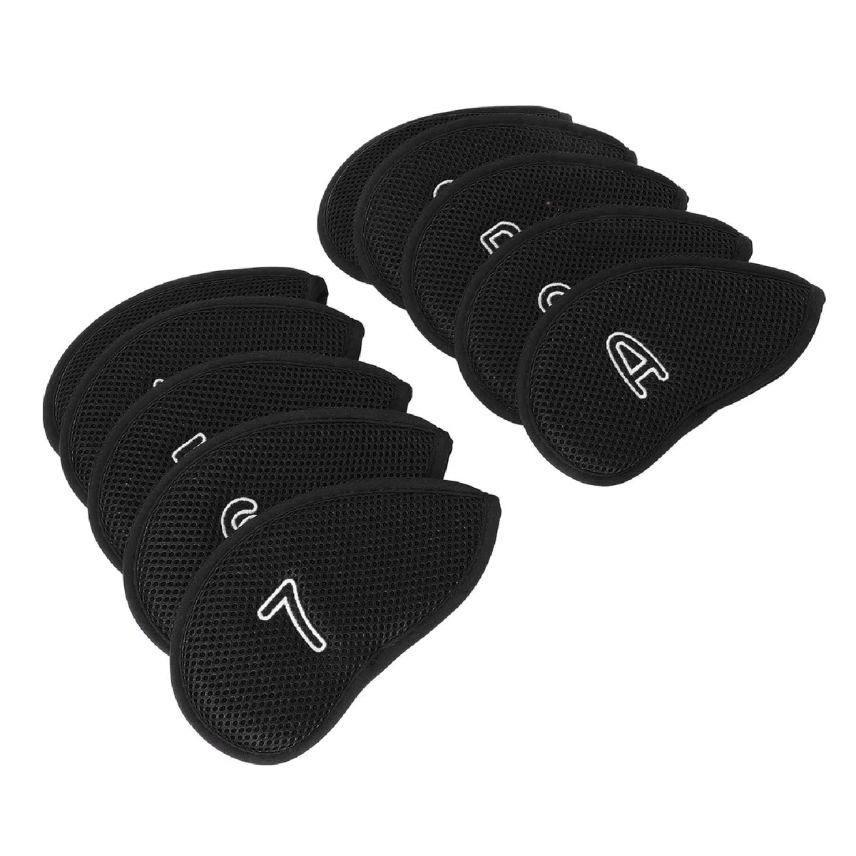 Cubierta de Cabeza de Keenso Golf Club, Cubierta de Cabeza de Golf Protectora 10 PPCS Golf Club Cabeza Cabeza de Nylon Transpirable Finamiento Suave Soft Fining Protective Golf